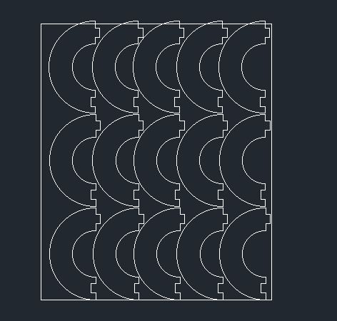 Розкладка половинок шкаралупи на блоці в AutoCAD